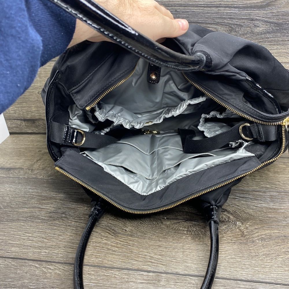 Kate Spade Cross Body Black Puffy Nylon Diaper Bag Gently Used - Picture 3 of 8